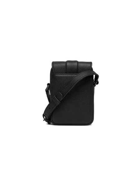 Calvin Klein Crossover torbica Leather Slim Flap Reporter crna