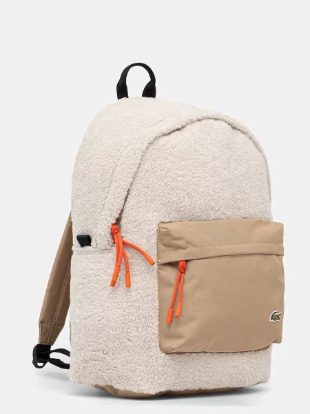 Рюкзак Lacoste великий візерунок бежевий