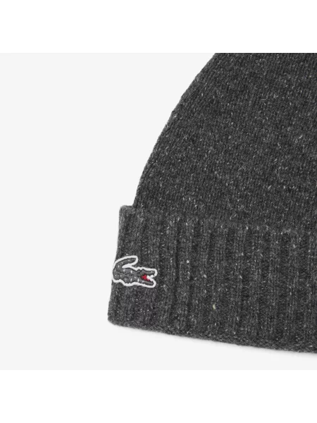 Lacoste Francuska Wełniana Czapka Slub szara