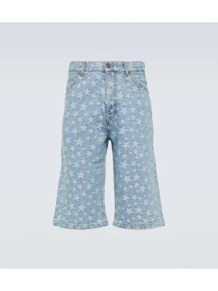 Pantaloni scurți din denim Erl din jacard albastru