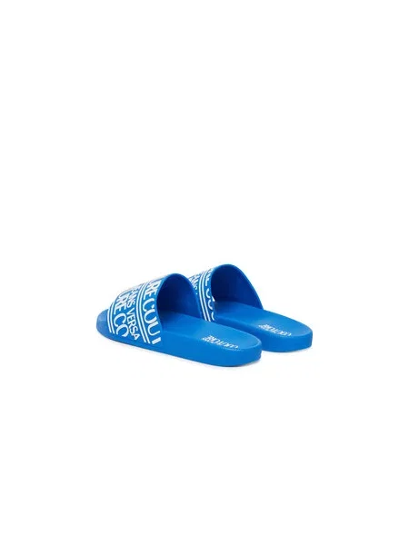 Versace Jeans Couture Pantofle FONDO SLIDE DIS. modrá bílá
