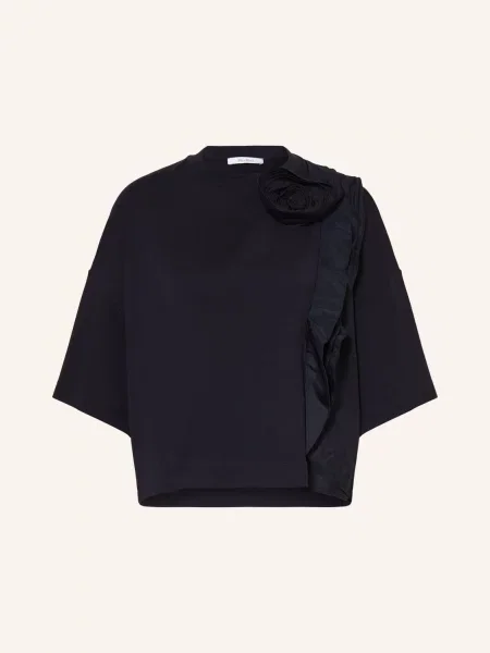 Max Mara Tričko Era S Volánky tmavě modrá
