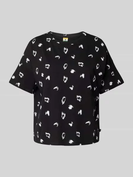 T-shirt we wzory na całej powierzchni Qs fioletowa