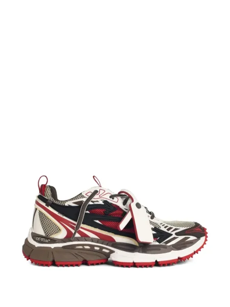 Sneakerși Off-white din piele de căprioară alb