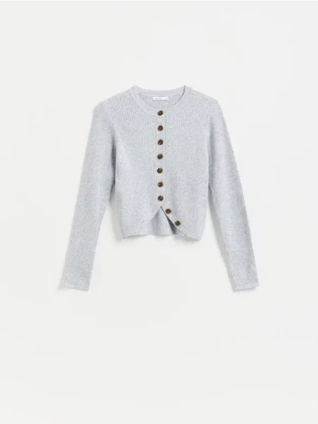 Reserved Cardigan cu adaos de modal gri-neutru gri