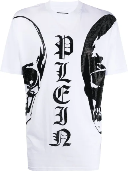 Tricou Philipp Plein scurt alb