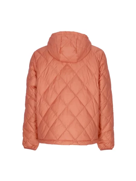 Kurtka puchowa Adidas z kapturem pomarańczowa