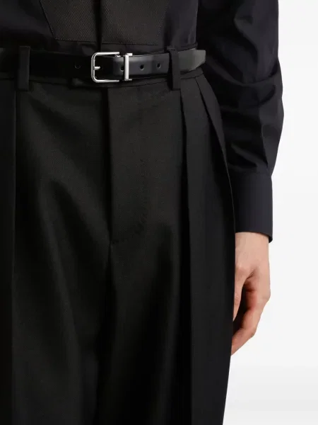Pantaloni Dolce & Gabbana de lână plisate negru