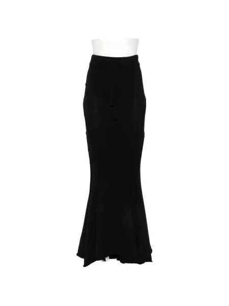 Fusta maxi Yehuafan tricotate cu cordon negru