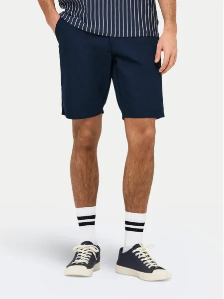 Only & Sons Шорти от плат Skal тъмносин