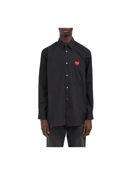 Koszula Comme Des Garcons Play w serca czarna