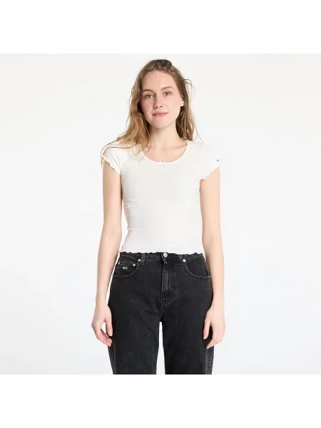 Тениска Tommy Jeans бежово