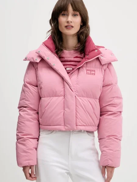 Tommy Jeans kurtka puchowa zimowa oversize różowy