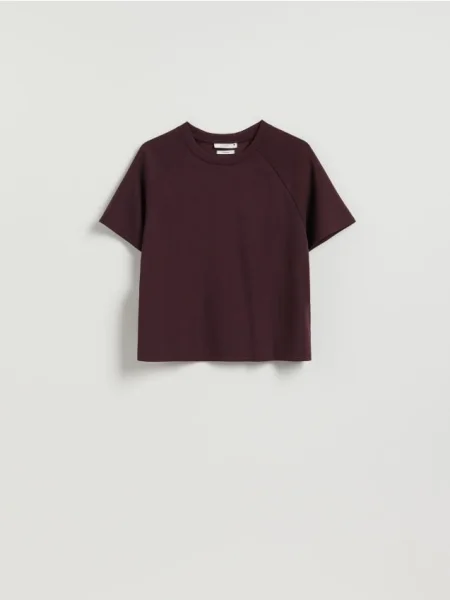 Reserved Tricou cu adaos de modal violet-închis violet