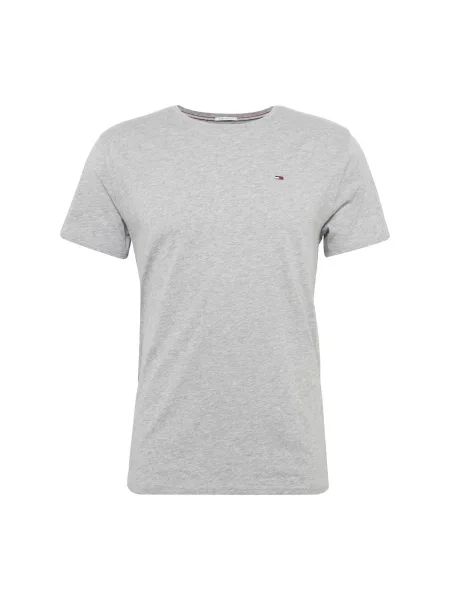 Tommy Jeans Tricou gri deschis / bleumarin / roși aprins alb