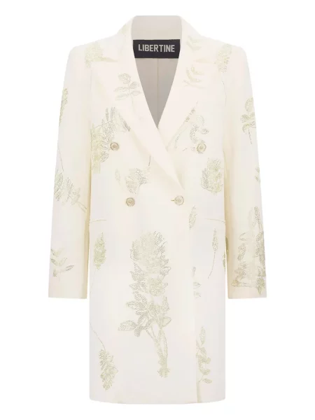 Palton Libertine cu model floral alb