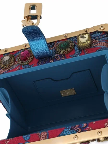 Geantă Dolce & Gabbana Dolce Box din jacard albastru