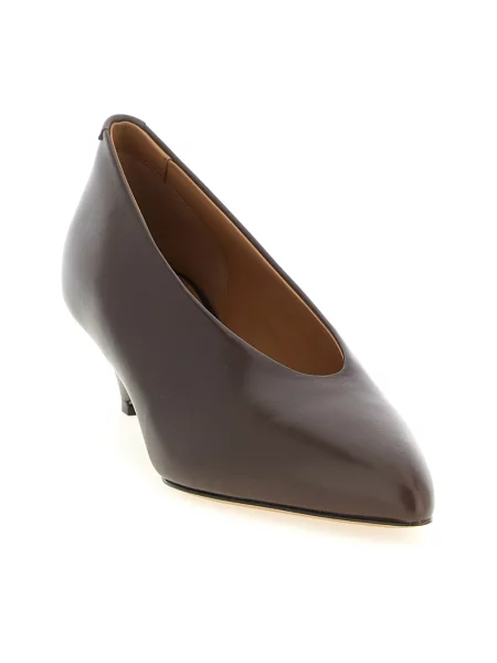 Czółenka Jil Sander skórzana brązowa