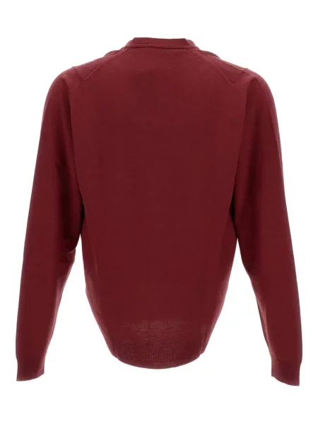 Cardigan John Smedley cu decolteu în V roșu