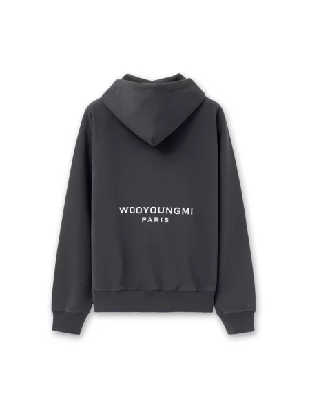 Bluza z kapturem Wooyoungmi z logo szara