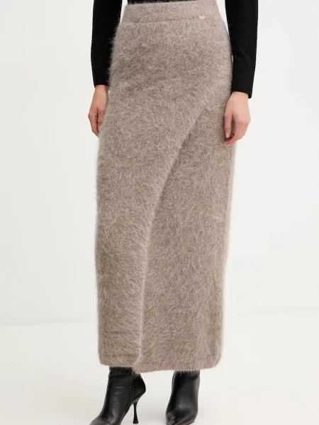 Marciano Guess spódnica z dodatkiem wełny AGNES maxi ołówkowa beżowy