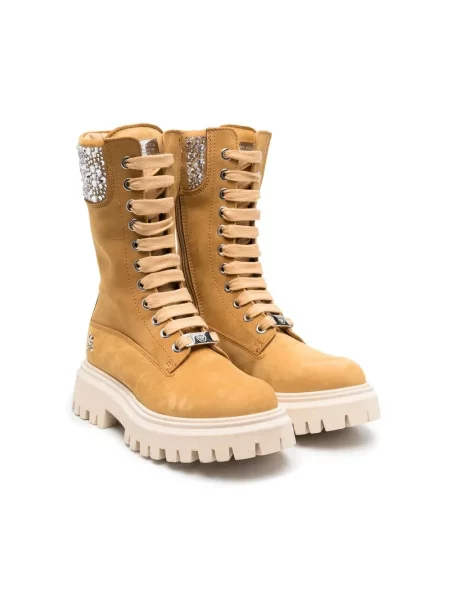 Botki dziecięce Philipp Plein brązowe