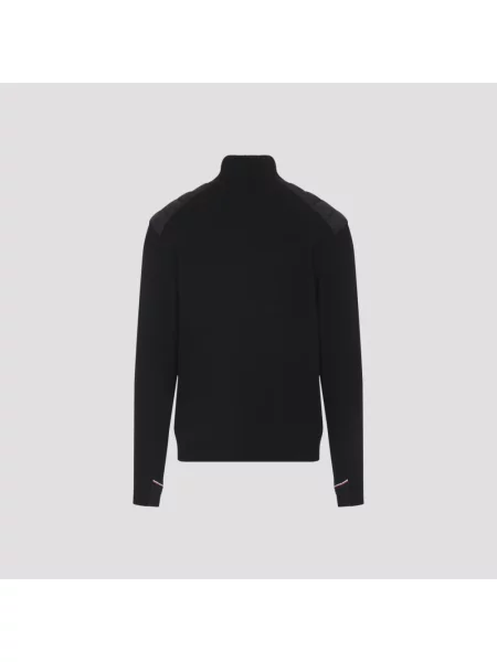 Ocieplany kardigan Moncler wełniany czarny