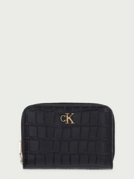 Portofel Calvin Klein Ck Croc Medium Flap Zip Around negru