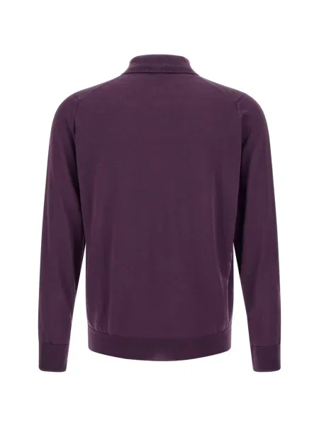 Lung tricou polo John Smedley violet