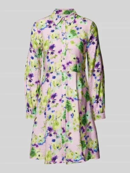 Sukienka koszulowa o długości do kolan z listwą guzikową model ‘KAYA’ Y.a.s zielona