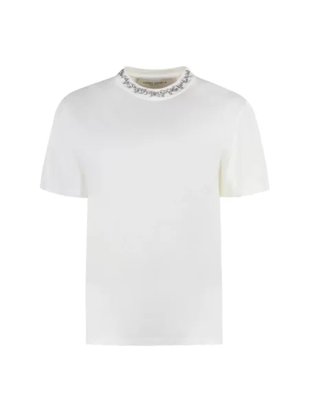 Koszulka Golden Goose z kryształkami biała