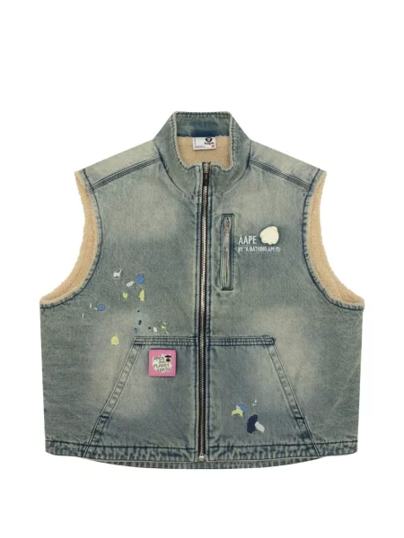 Vestă denim Aape By A Bathing Ape albastru