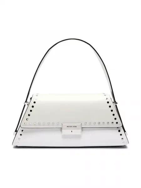Michael Kors De piele geantă pe umăr Ludlow alb