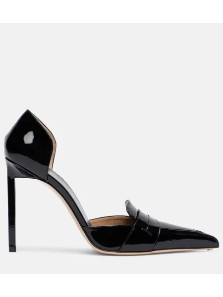 Pantofi cu toc Tom Ford din piele de lac negru
