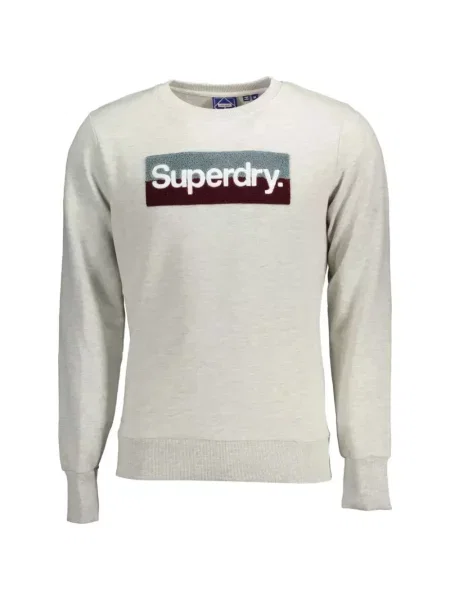 Hanorac Superdry cu autograf gri