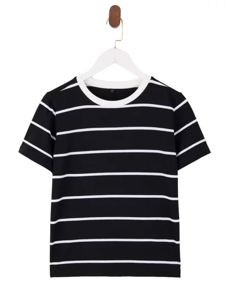 Trendyol Tricou negru alb