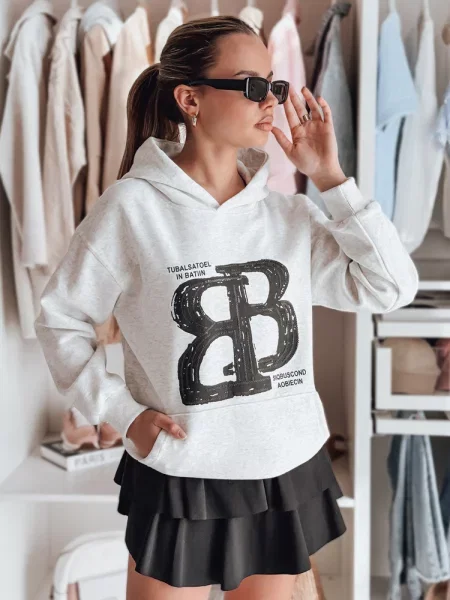 Bluza oversize z kapturem LITESSO Dstreet szara