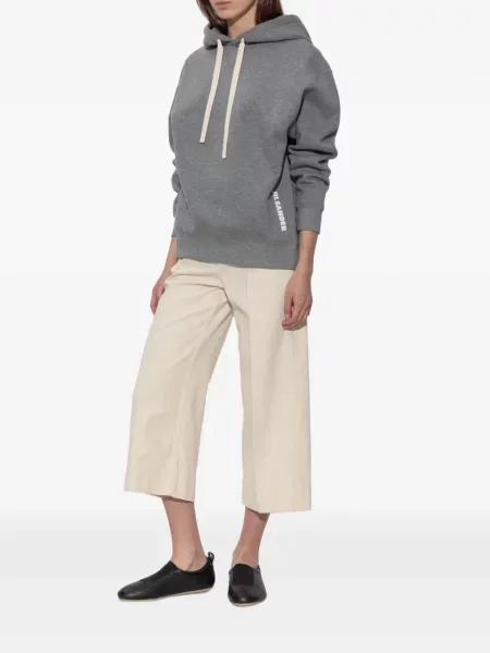 Hoodie Jil Sander με σχέδιο με κορδόνι γκρι