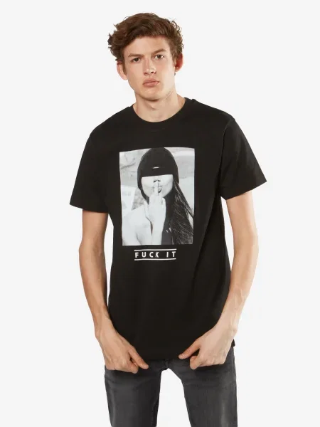 Mister Tee Tricou F#?KIT negru alb