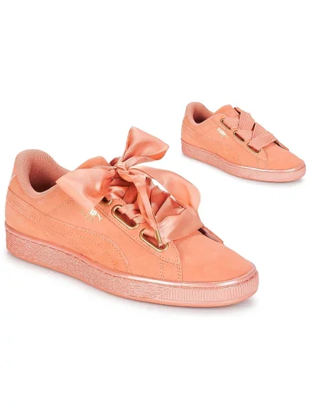 Superge Puma Suede iz semiša z vzorcem srca oranžna