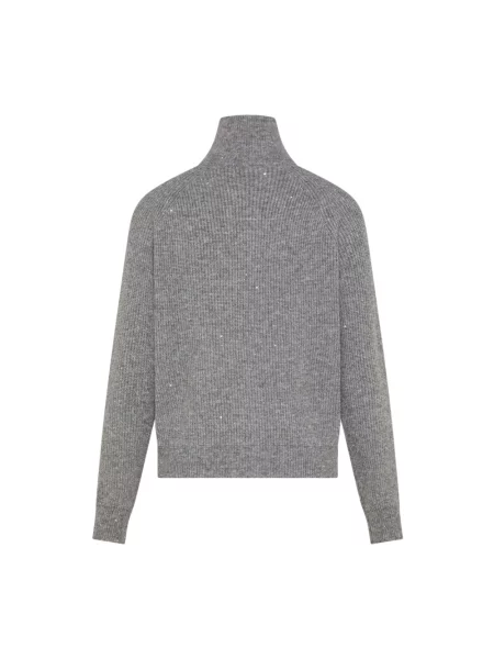 Sweter Seventy z cekinami szary