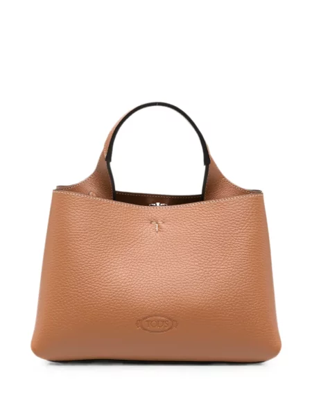 Geantă shopper Tod's din piele cu autograf maro