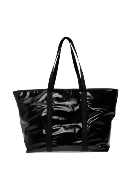 Geantă shopper Off-white cu bretele cu autograf alb