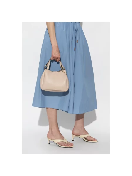 Shopperka Furla skórzana beżowa