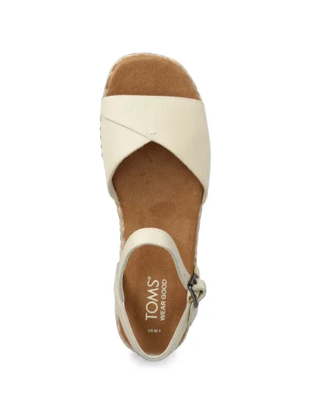 Espadrile Toms cu platformă cu cataramă alb