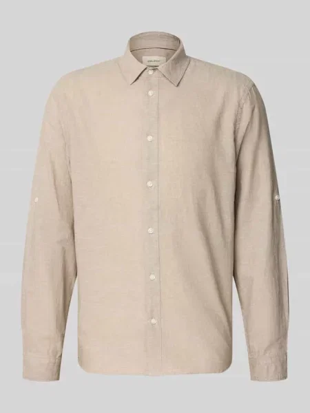 Koszula casualowa o kroju regular fit z kołnierzykiem typu kent model ABAN' Blend beżowa