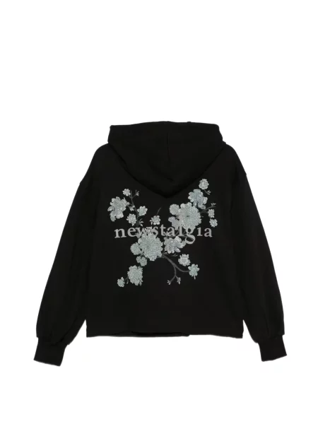 Hanorac cu glugă Juun.j cu model floral cu imagine cu cordon negru