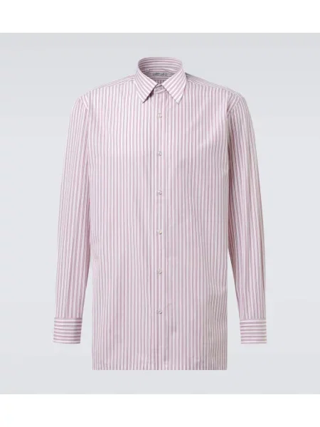 Poplínová košile Charvet červená