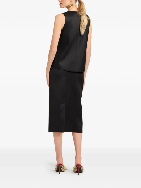 Fustă La Doublej cu model floral din jacard negru