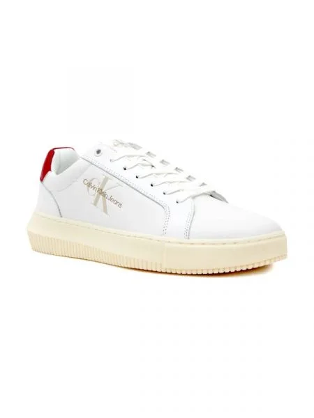 CALVIN KLEIN JEANS De piele sneakers CHUNKY CUPSOLE MONOLOGO alb